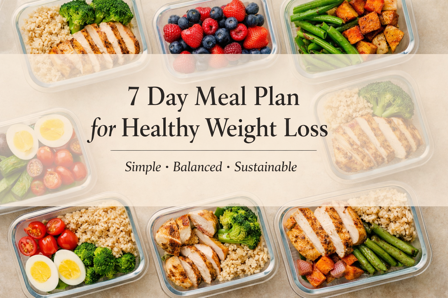 Healthy kitchen setup showing a Diet Plan for Weight Loss with oats, fruits, vegetables, grilled chicken, and yogurt bowl arranged neatly.